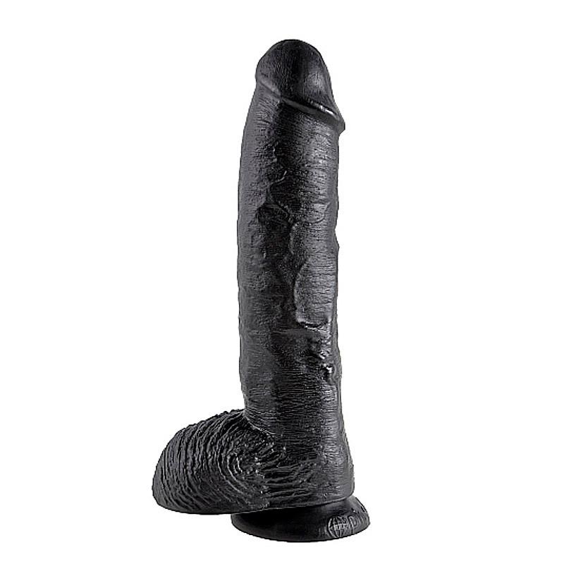 King Cock Realistické dildo s přísavkou 25 cm - černé Pipedream