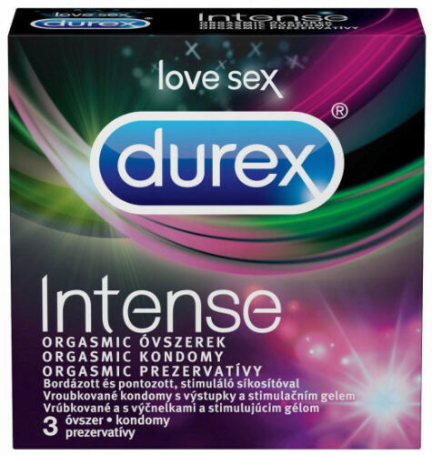 Durex Intense Orgasmic – vroubkované kondomy (3 ks)