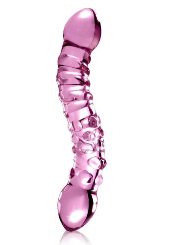 Icicles No 55 oboustranné skleněné dildo růžové Pipedream