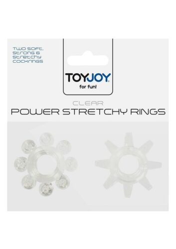 Power Stretchy Rings Erekční kroužek 2ks - transparentní ToyJoy