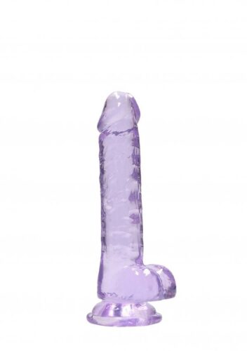 Realrock gelové dildo s přísavkou 18 cm fialové RealRock