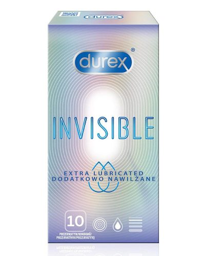 Durex Invisible Extra Lubricated kondomy 10ks Durex