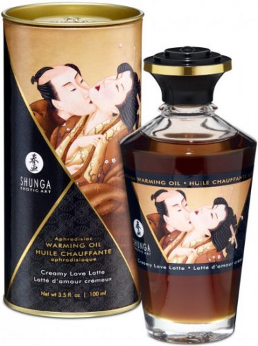 Shunga afrodiziakální hřejivý slíbatelný olej Love Latte (100 ml)