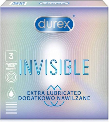 Durex kondomy Invisible Extra Lubricated 3 ks Durex