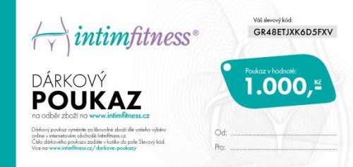 Dárkový poukaz Intimfitness v hodnotě 1000 Kč Virtshop