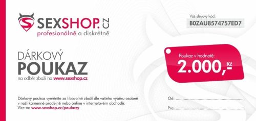 Dárkový poukaz v hodnotě 2000 Kč Virtshop