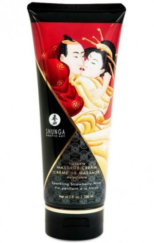 Shunga Masážní krém Sparling Strawbery Wine (200 ml)