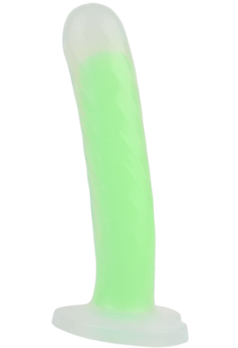 Svítící dildo s přísavkou Green Radiation (17 cm)