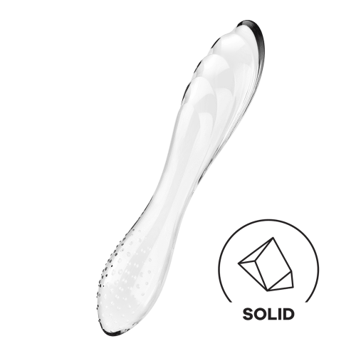 Satisfyer Dazzling Crystal 1 oboustranné skleněné dildo - transparentní Satisfyer