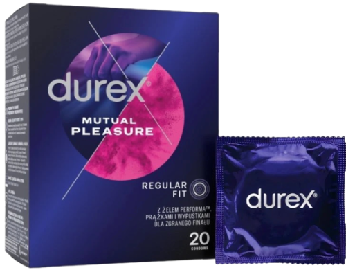 Durex Mutual Pleasure – vroubkované kondomy (20 ks)