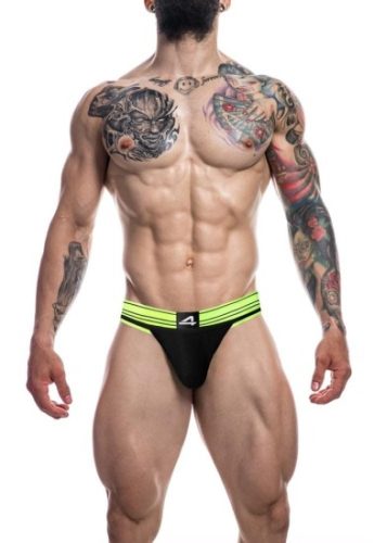 C4M Rugby Jockstrap Neon Green Renaissance - pánské jocksy M