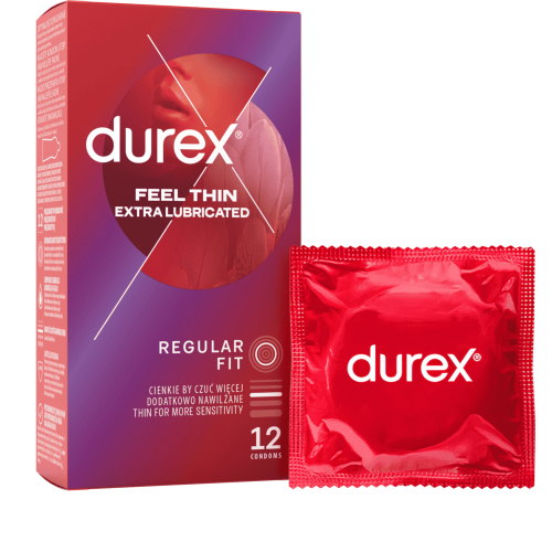 Durex kondomy Feel Thin Extra Lubricated 12 ks Durex