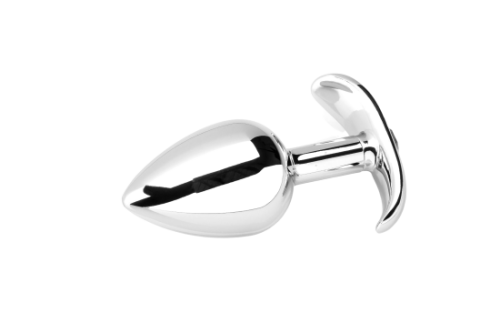 ZENN Smooth Metal Butt Plug with Diamond - Medium