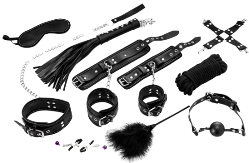 ZENN Complete 11-Piece Bondage Set for Beginners II - Black