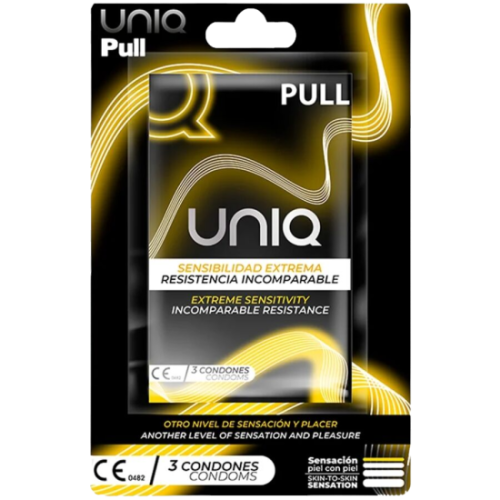 UNIQ - PULL LATEX FREE CONDOMS WITH STRIPS 3 UNITS